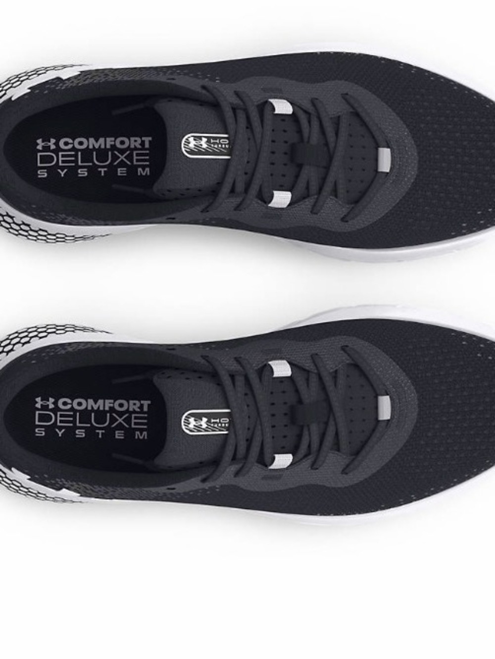 Under Armour Black & White HOVR Low-Profile Running Shoe - Picture 2 of 8